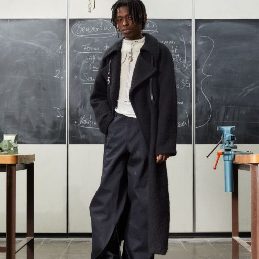 래글런 울 트렌치코트