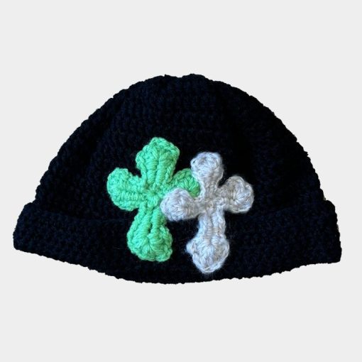 컬렉션 3D 더블 크로스 핸드메이드 니트 비니