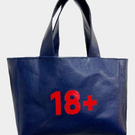 성인 전용 인조 가죽 가방 네이비