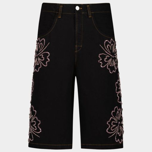 리트리트 스모크 & 프레이드 데님 반바지 S24BDJS01BL